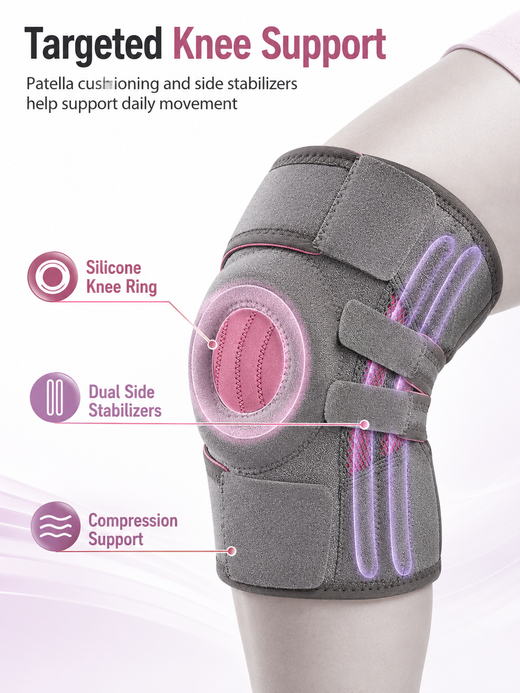 Knee Protector with Steel Bars — Meniscus Support