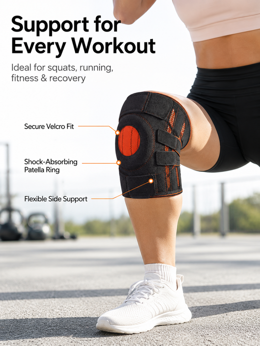 Knee Protector with Steel Bars — Meniscus Support