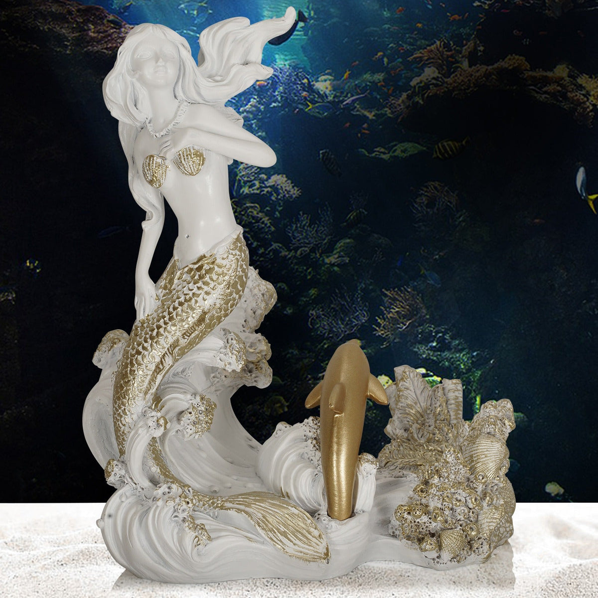 Mermaid Wine Bottle Holder for Coastal Tabletop Decor