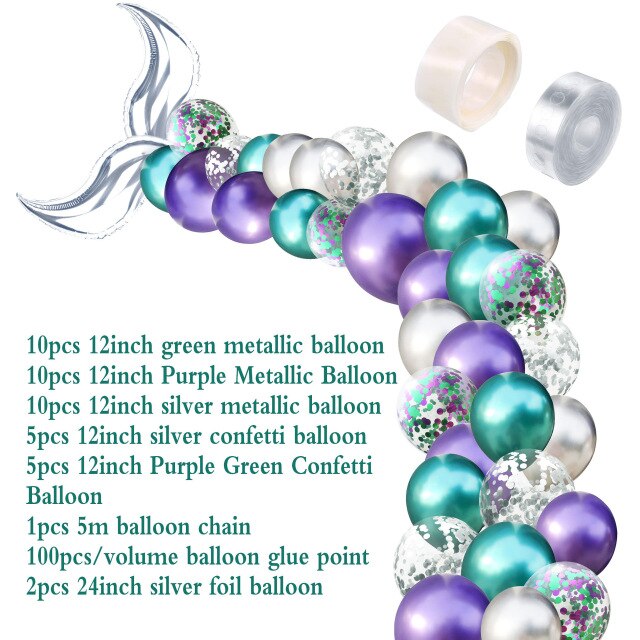 Mermaid Balloon Arch Kit for Magical Party Backdrops