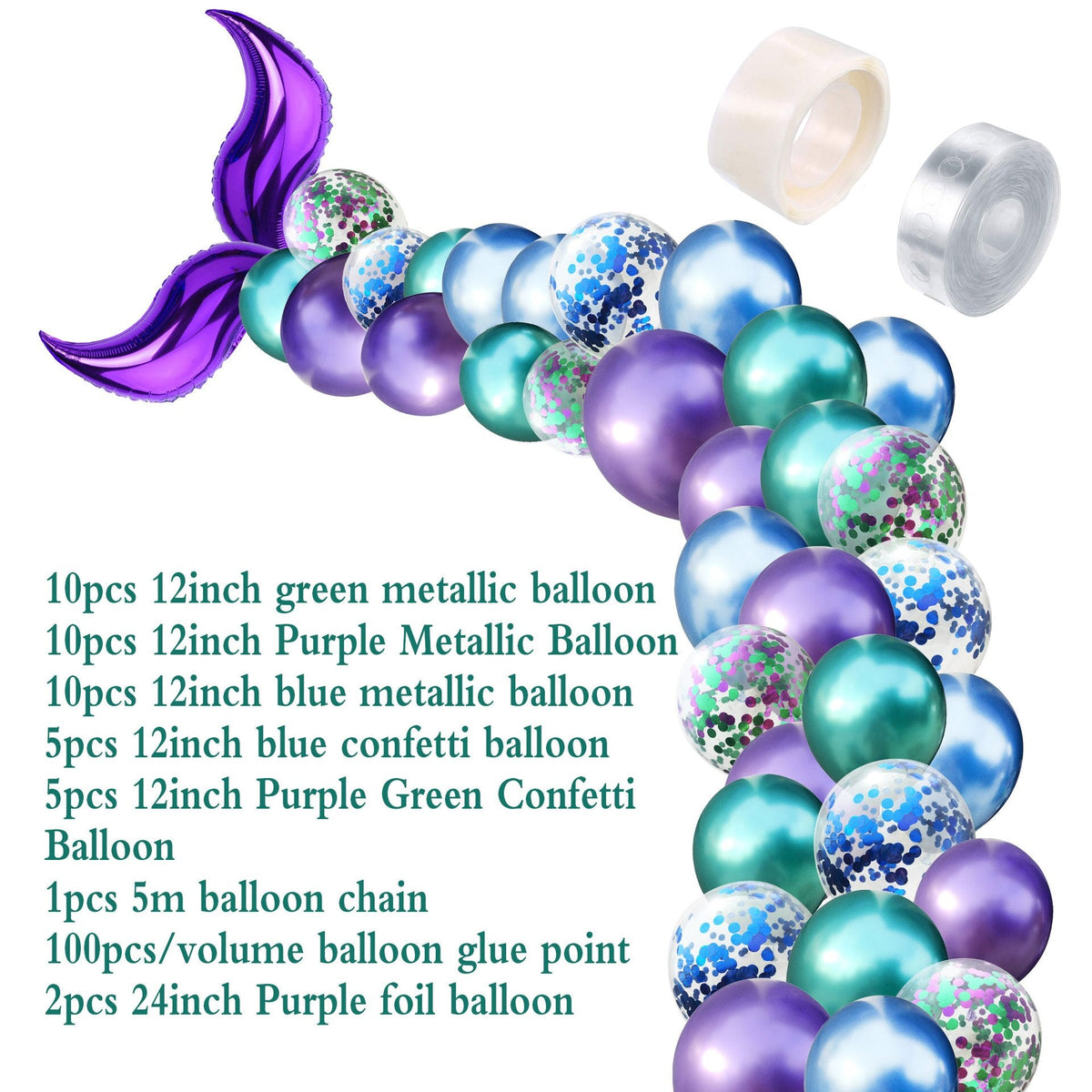 Mermaid Balloon Arch Kit for Magical Party Backdrops