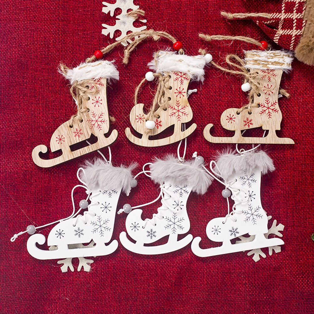 Christmas Skate Ornaments for a Cozy Rustic Tree Decor