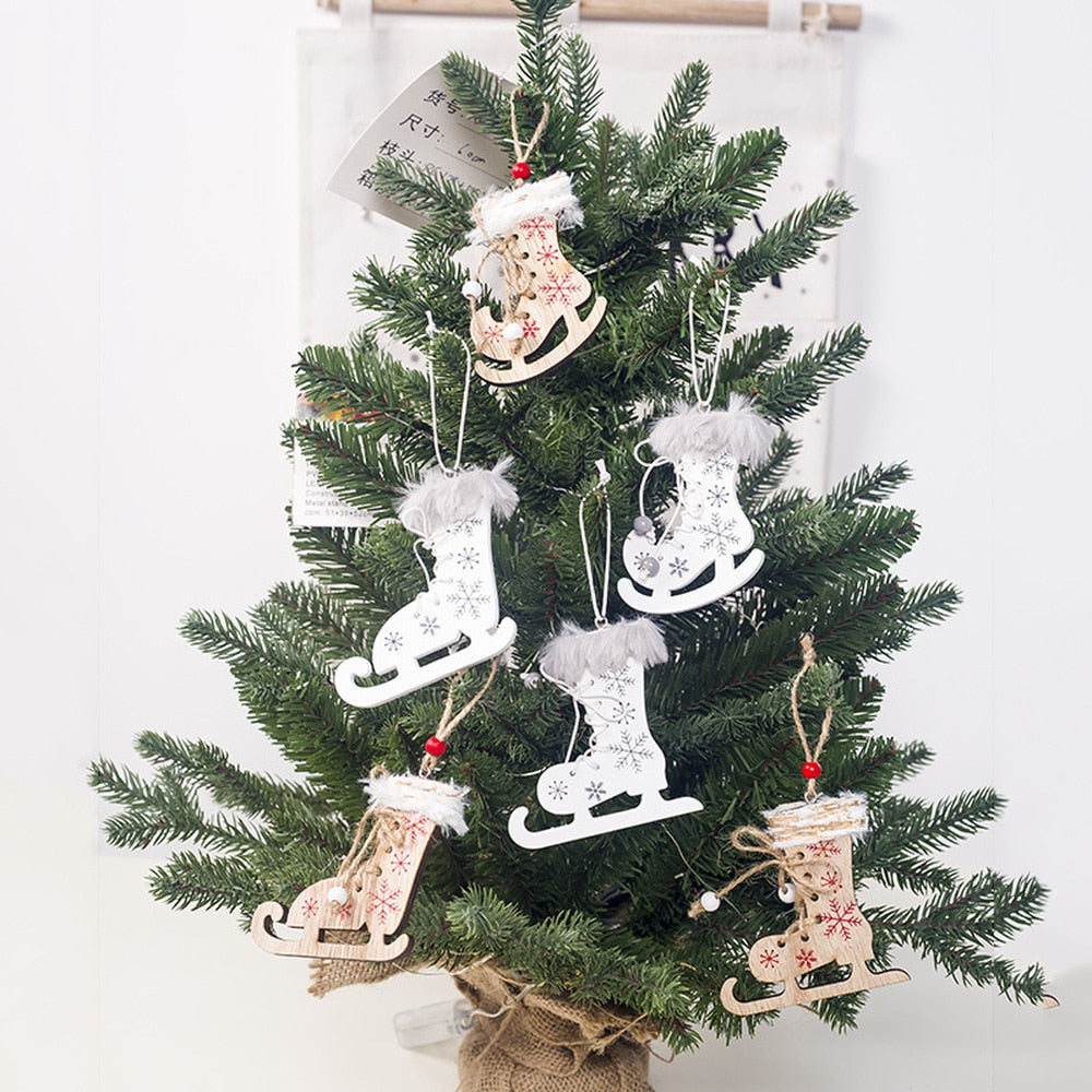 Christmas Skate Ornaments for a Cozy Rustic Tree Decor