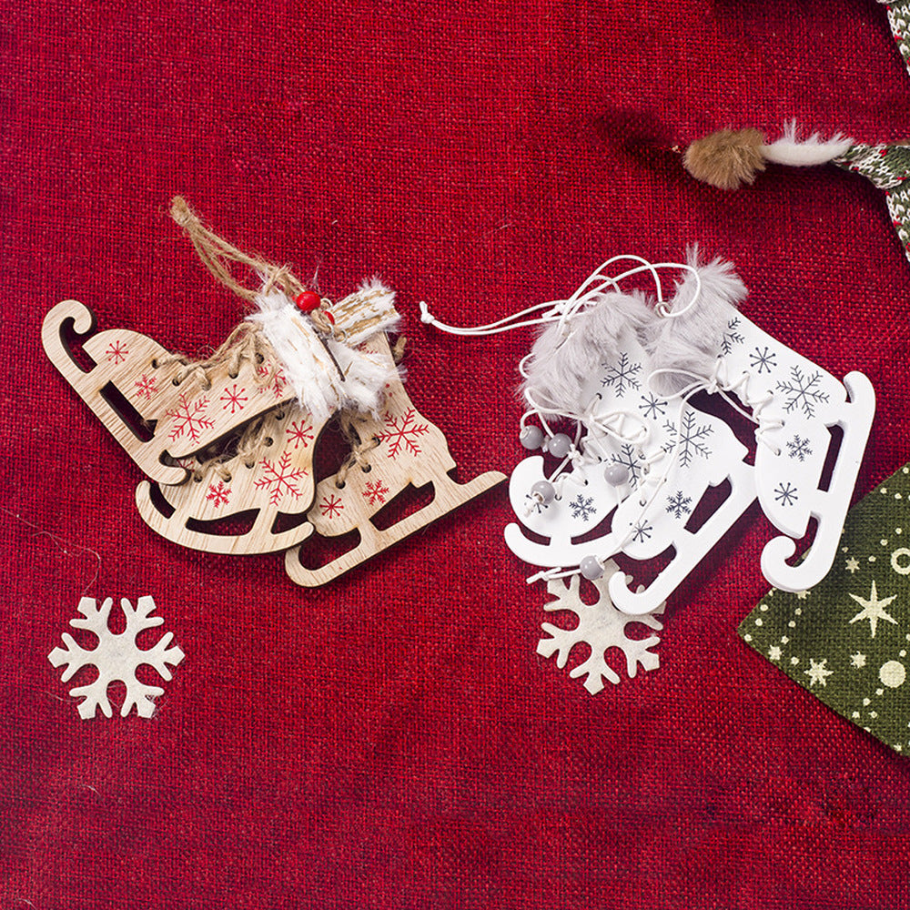 Christmas Skate Ornaments for a Cozy Rustic Tree Decor