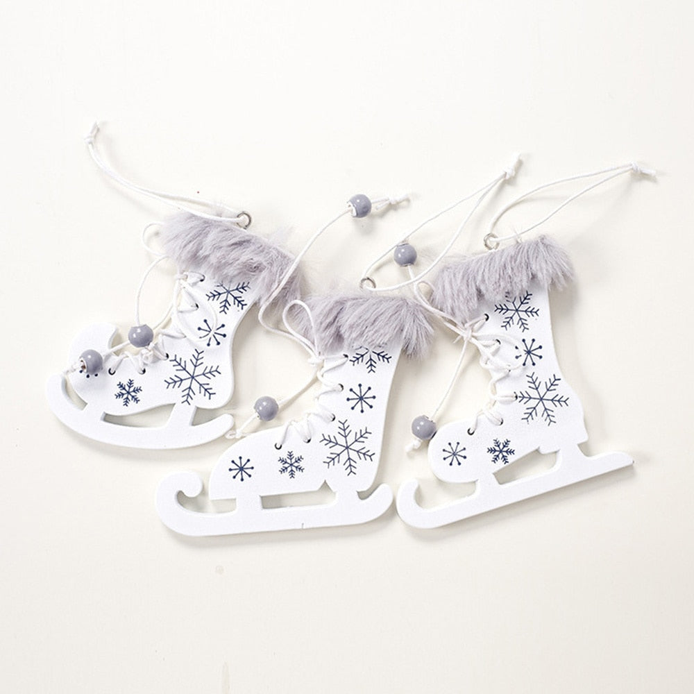 Christmas Skate Ornaments for a Cozy Rustic Tree Decor