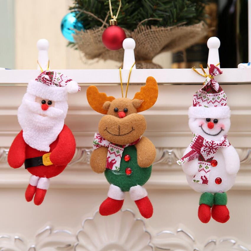 Plush Christmas Ornaments Set for Cheerful Tree Decor