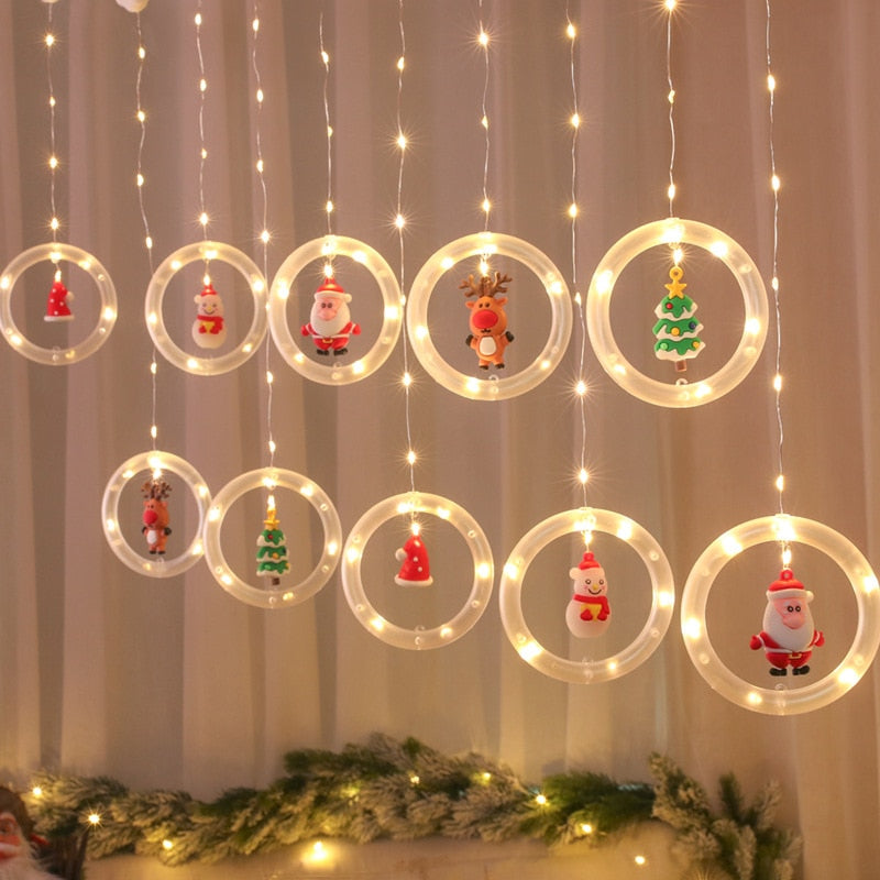 Christmas Curtain Lights With Warm White Festive Glow