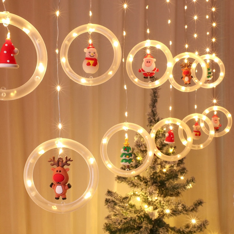 Christmas Curtain Lights With Warm White Festive Glow