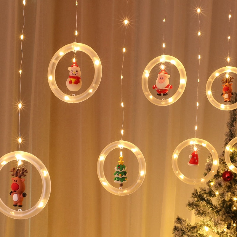 Christmas Curtain Lights With Warm White Festive Glow