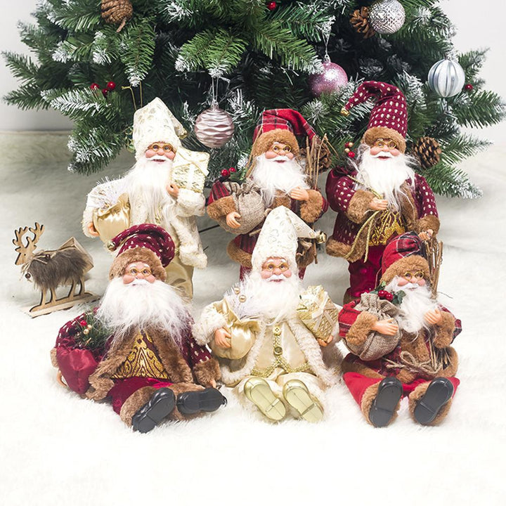 Sitting Santa Claus Fabric Doll Christmas Decoration