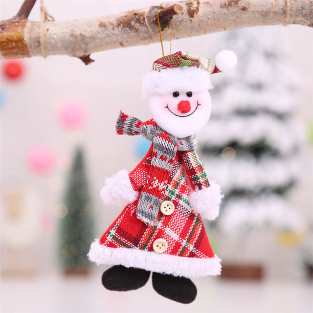 Plush Xmas Tree Ornaments — Cozy Santa & Reindeer Set