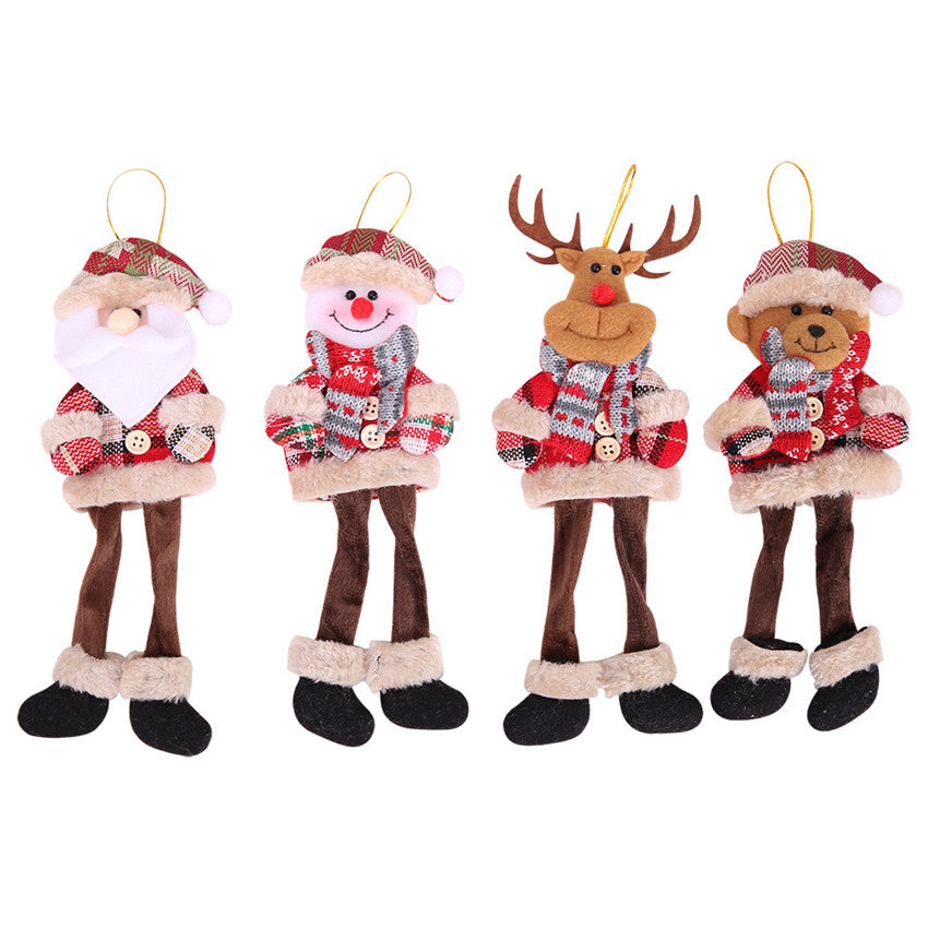 Plush Christmas Ornaments Set of 4 for Festive Trees