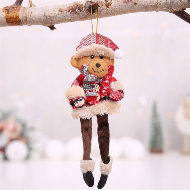 Plush Christmas Ornaments Set of 4 for Festive Trees