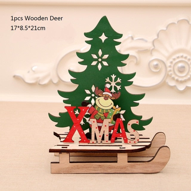 Wooden Christmas Sled Ornaments for Festive Tables