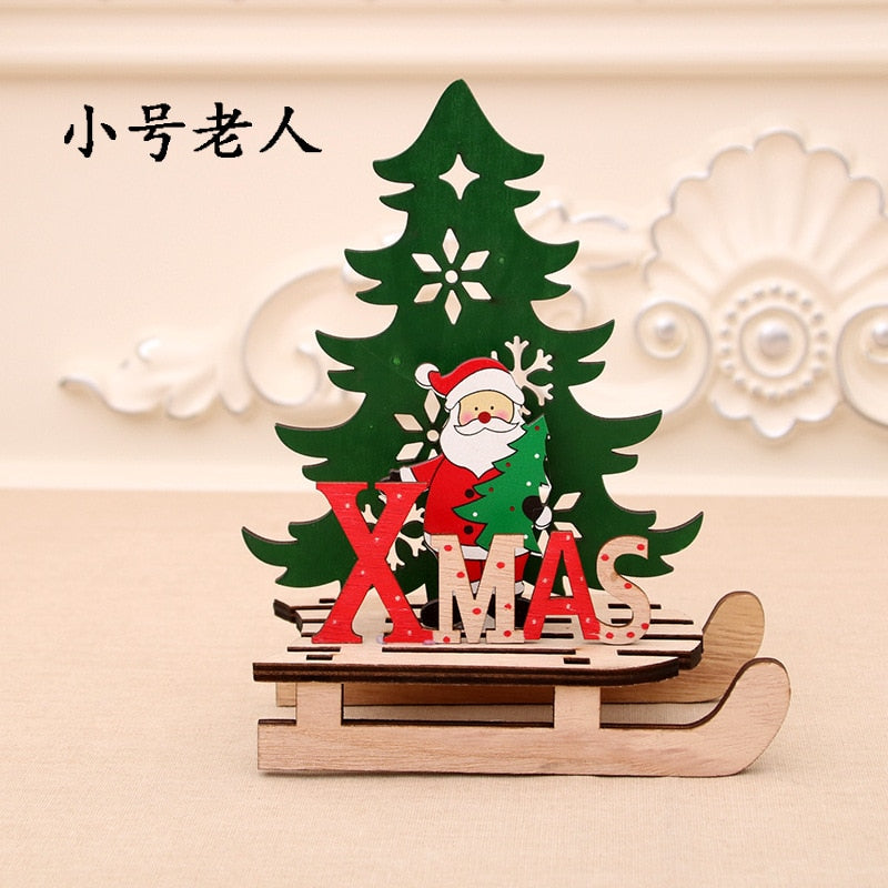 Wooden Christmas Sled Ornaments for Festive Tables