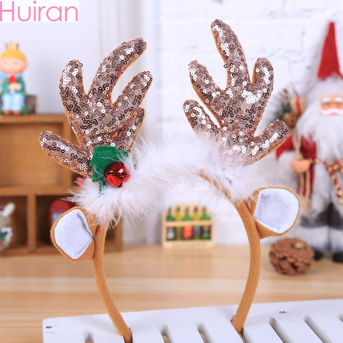 Christmas Reindeer Sequin Headband For Party Photos