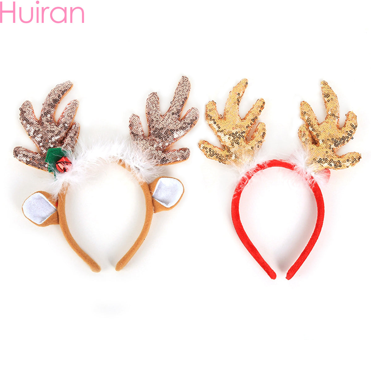 Christmas Reindeer Sequin Headband For Party Photos