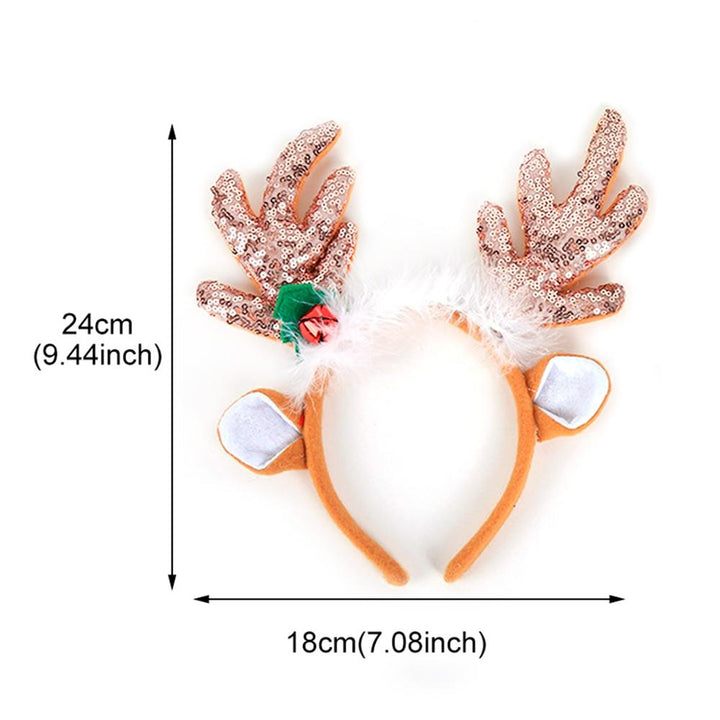 Christmas Reindeer Sequin Headband For Party Photos