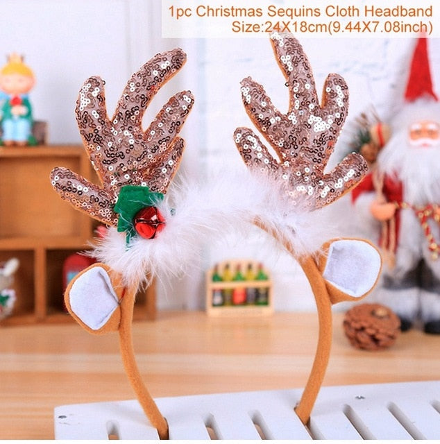 Christmas Reindeer Sequin Headband For Party Photos