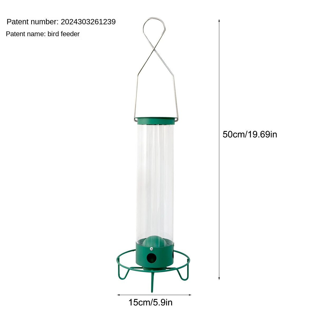 Hanging Metal Bird Feeder for Easy Seed Level Checks
