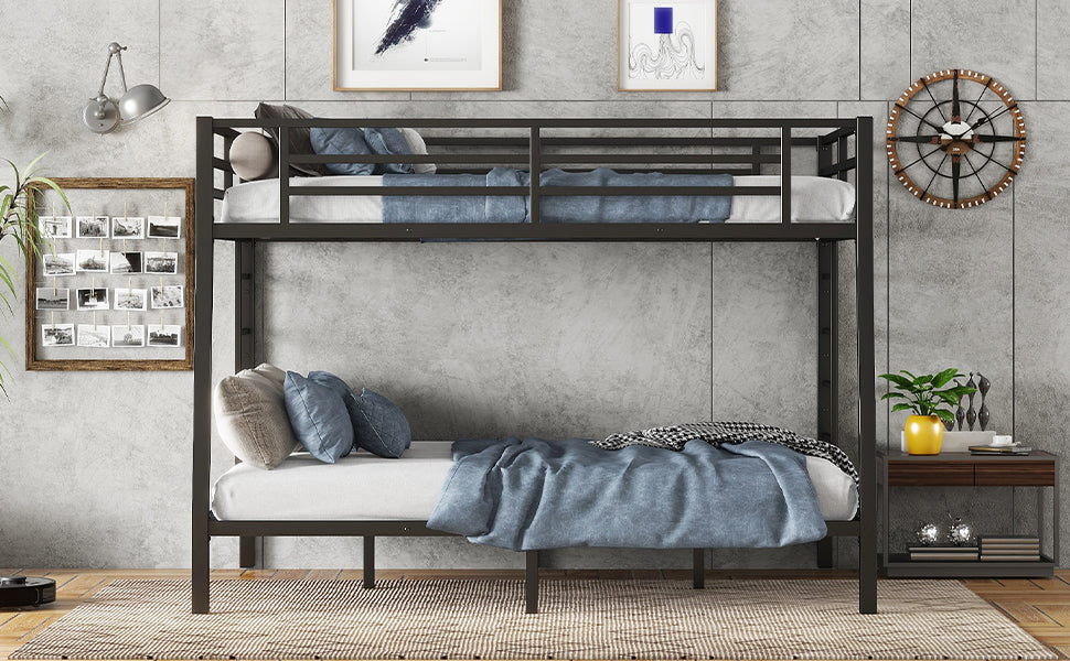 Full XL over Queen Metal Bunk Bed for Teens & Adults