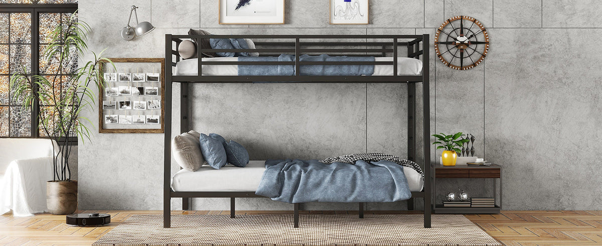 Full XL over Queen Metal Bunk Bed for Teens & Adults