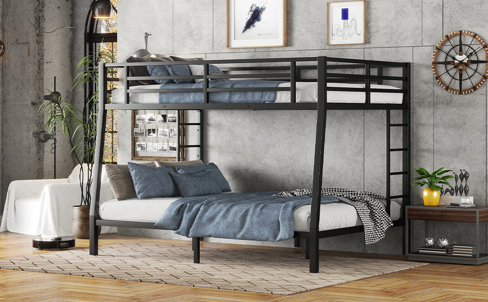 Full XL over Queen Metal Bunk Bed for Teens & Adults