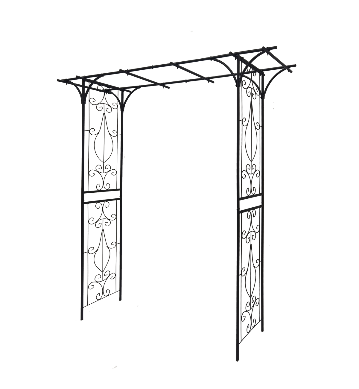 Black Metal Garden Arch for Climbing Roses and Vines