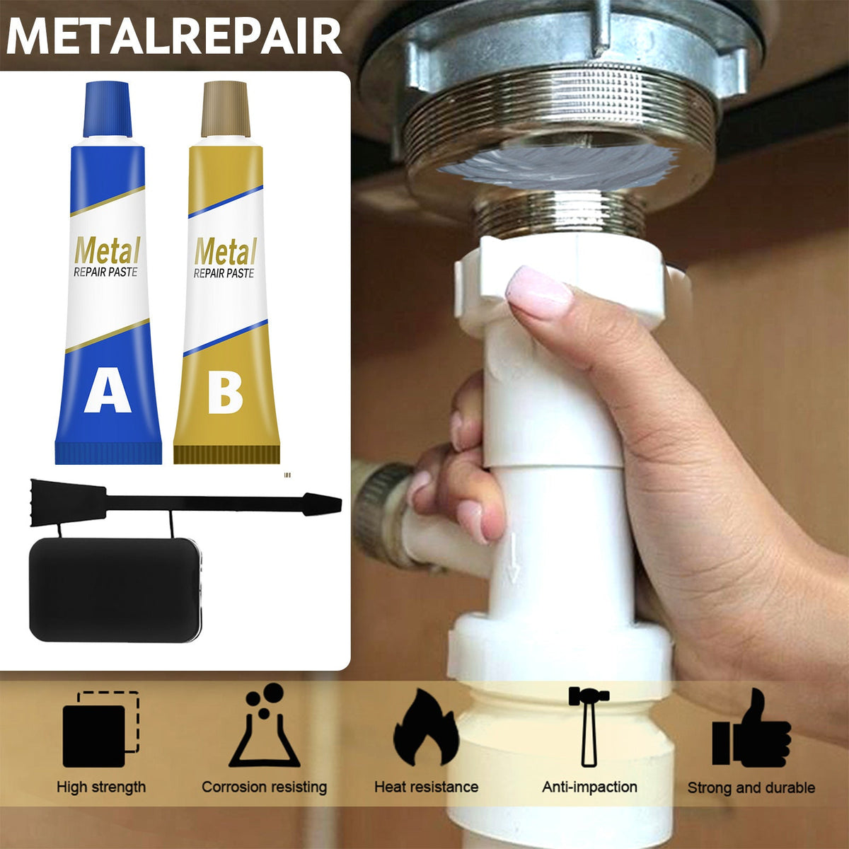 Metal Repair Adhesive for Strong Cast Iron Repairs