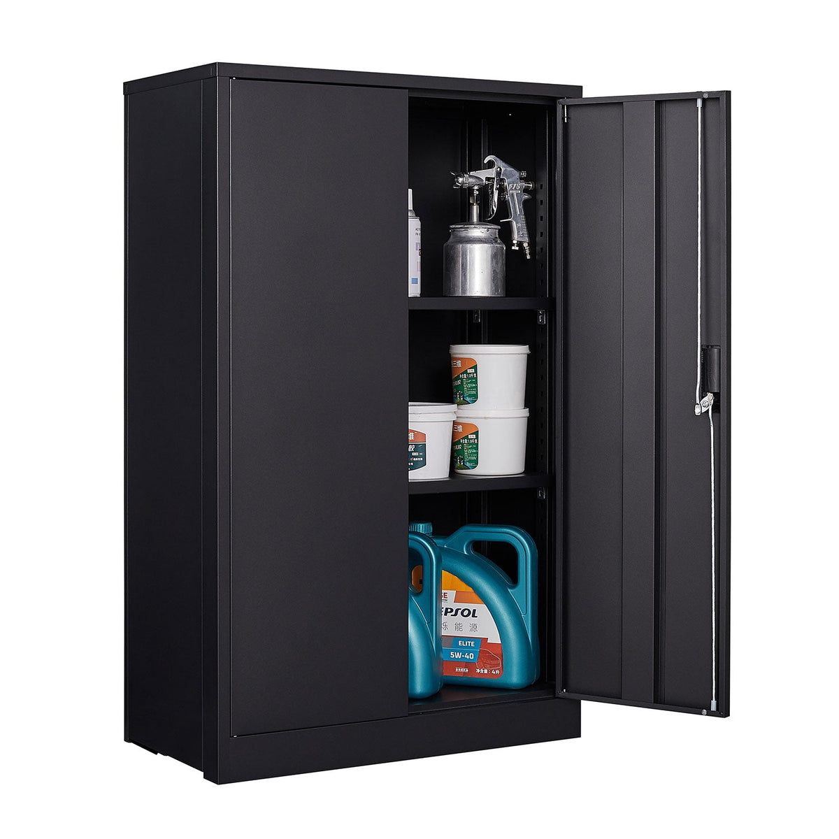 Lockable Metal Storage Cabinet with Adjustable Shelf