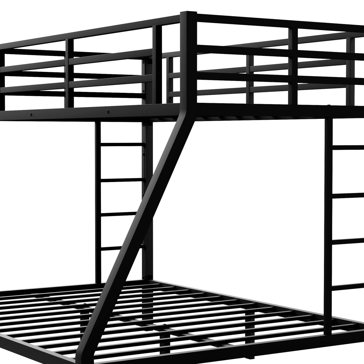 Metal Bunk Bed: Twin XL Over Queen for Shared Rooms