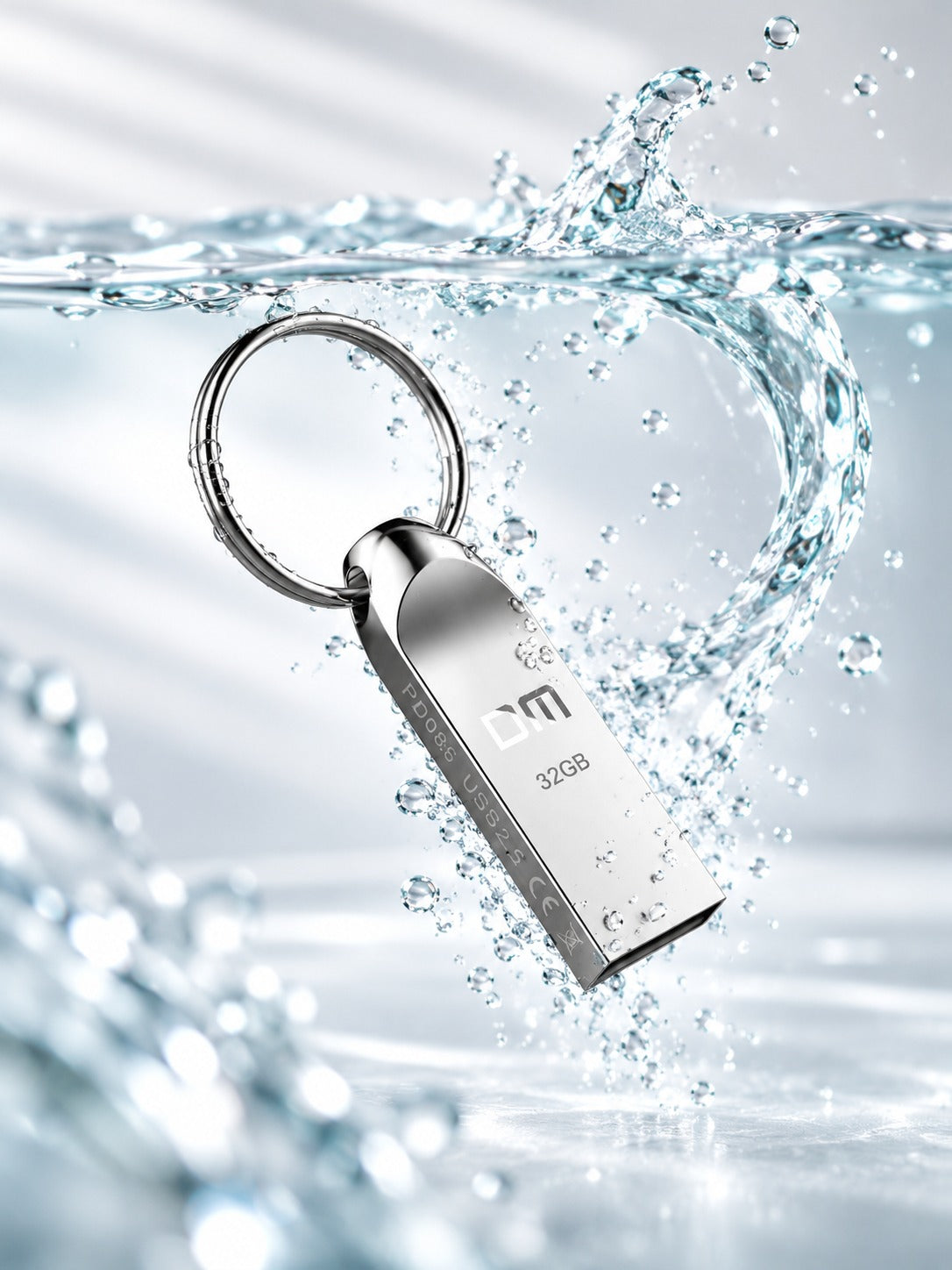 Metal USB Flash Drive 8–32GB, Waterproof Keychain Pen Drive