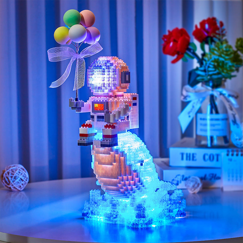 Astronaut Micro Building Blocks for Glowing Displays