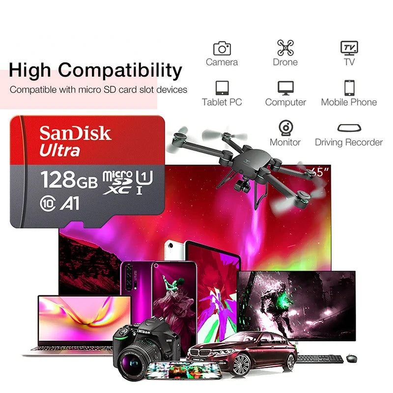 microSD Card with SD Adapter for Dash Cams & Drones