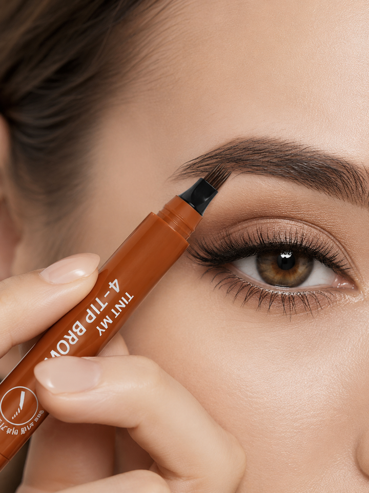 Microblade Eyebrow Tint Pen — 4-Tip Waterproof Brow Liner