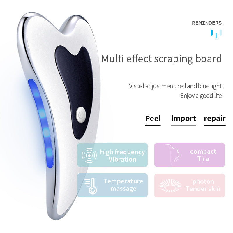 Microcurrent Gua Sha Face Lift Tool with Heat and LED