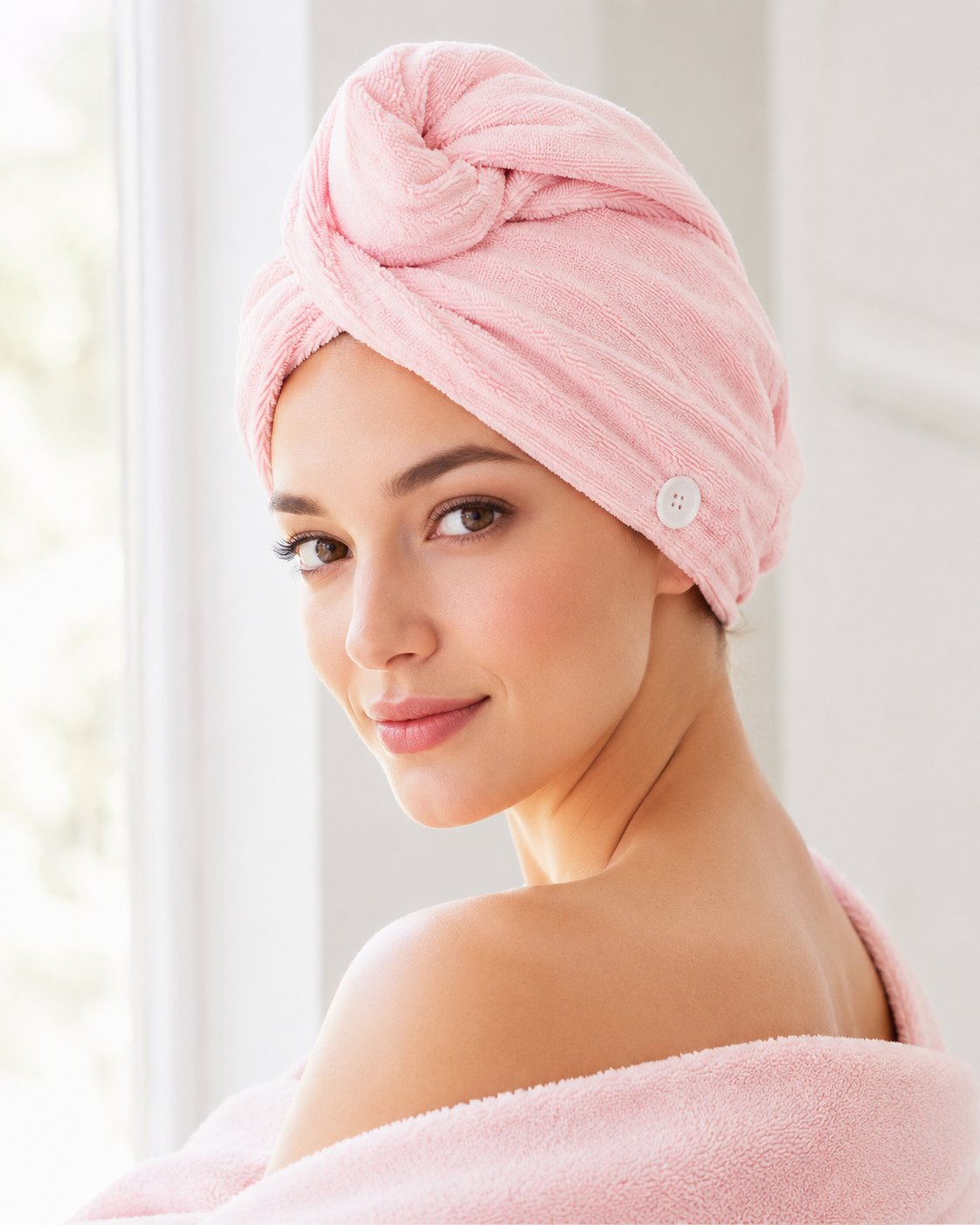 Quick-Dry Microfiber Hair Towel Wrap Cap — Set of 2