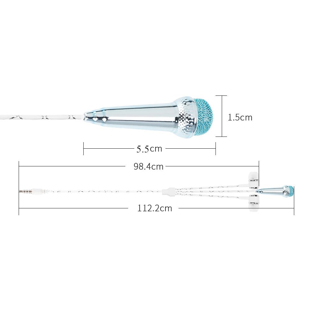 Karaoke Microphone for Phone with Earphones & Cable