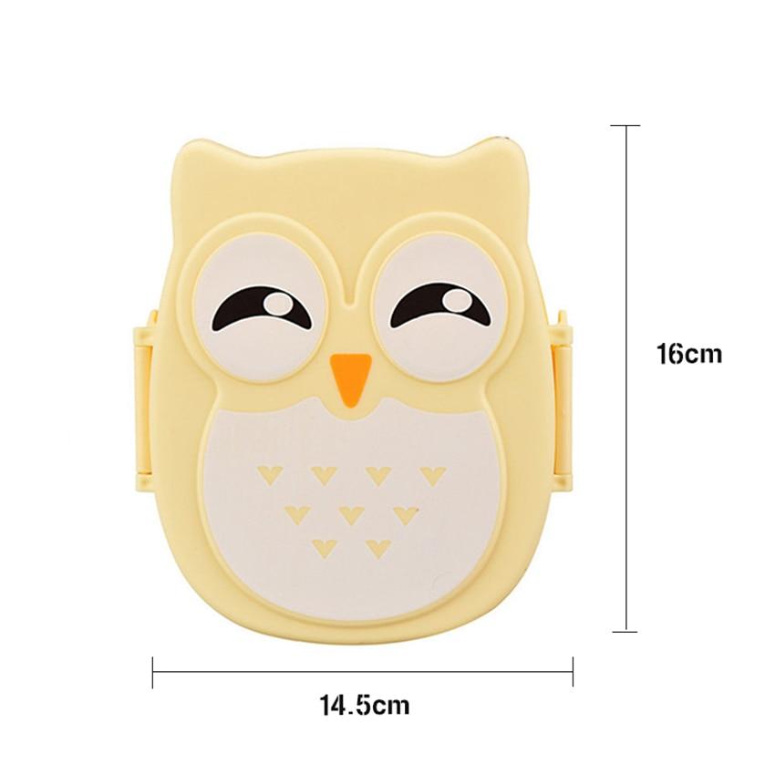 Owl Bento Lunch Box with Two Compartments for Kids