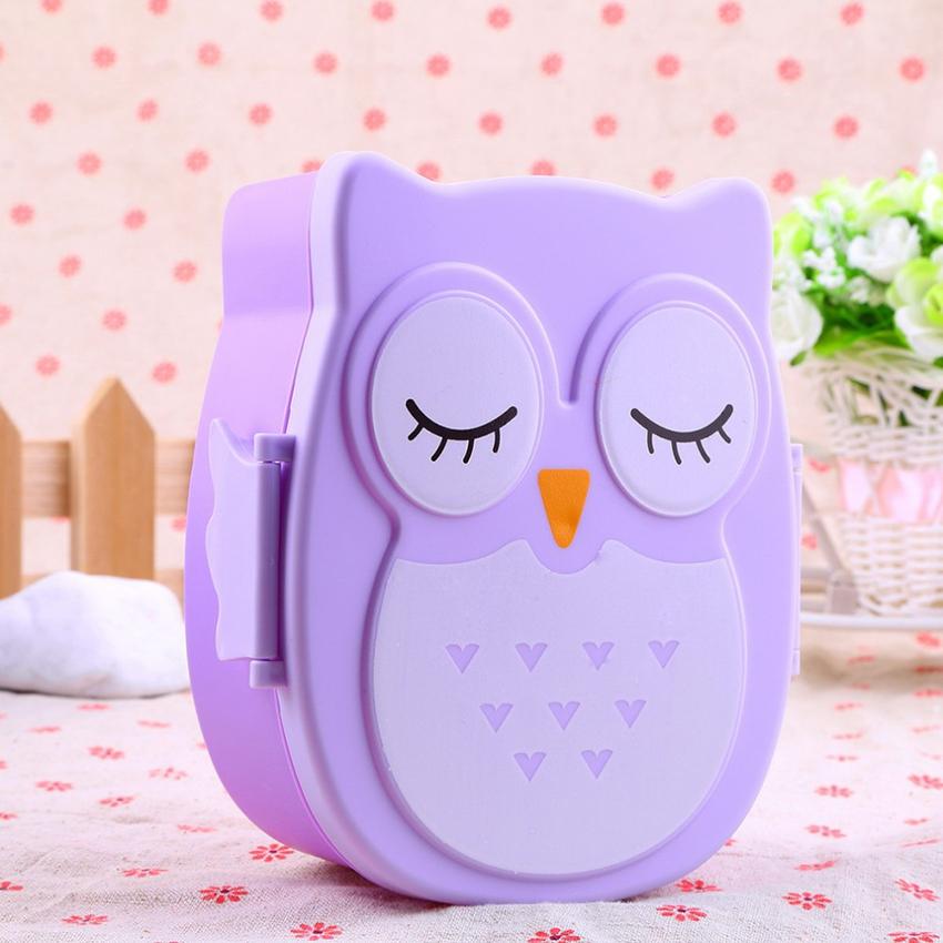 Owl Bento Lunch Box with Two Compartments for Kids
