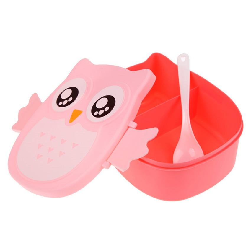Owl Bento Lunch Box with Two Compartments for Kids
