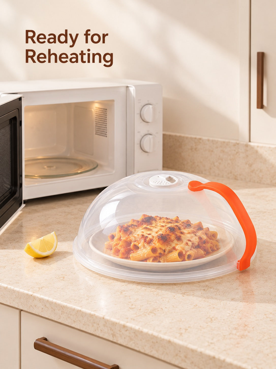 Microwave Splatter Cover with Steam Vent, Large Round