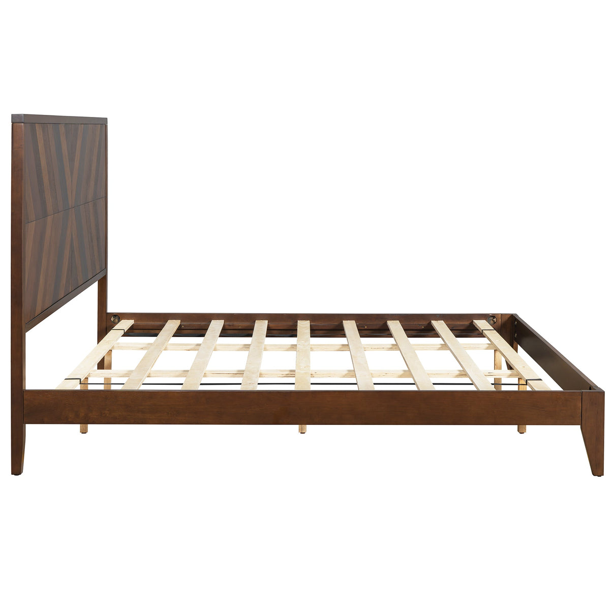 Mid-Century Platform Bed Frame, No Box Spring Needed