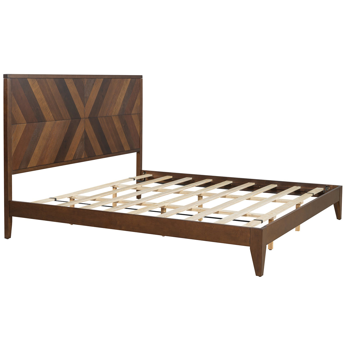 Mid-Century Platform Bed Frame, No Box Spring Needed