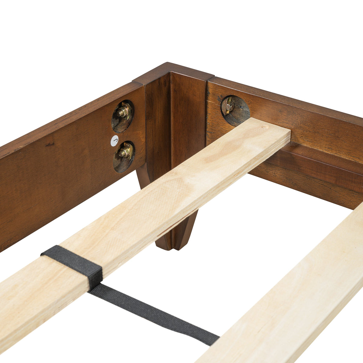 Walnut Queen Platform Bed Frame, No Box Spring Needed