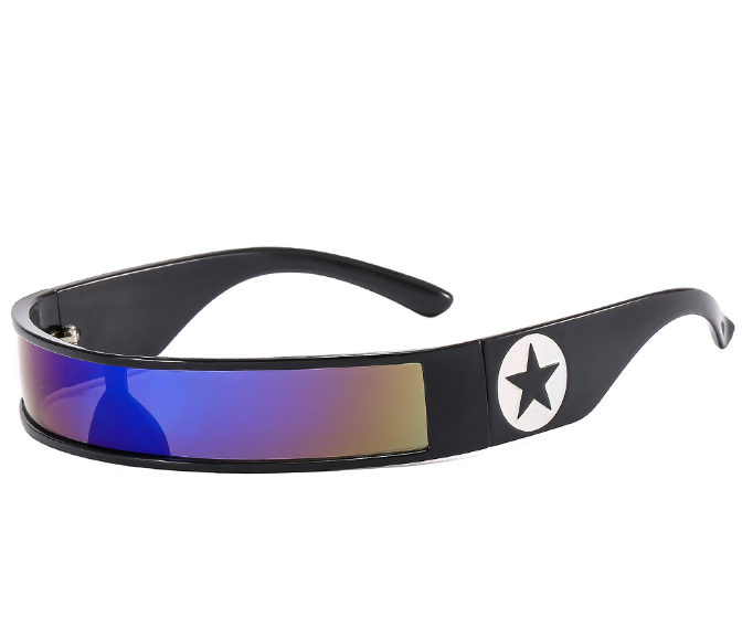 Reflective Rectangle Visor Sunglasses for Bold Y2K Style