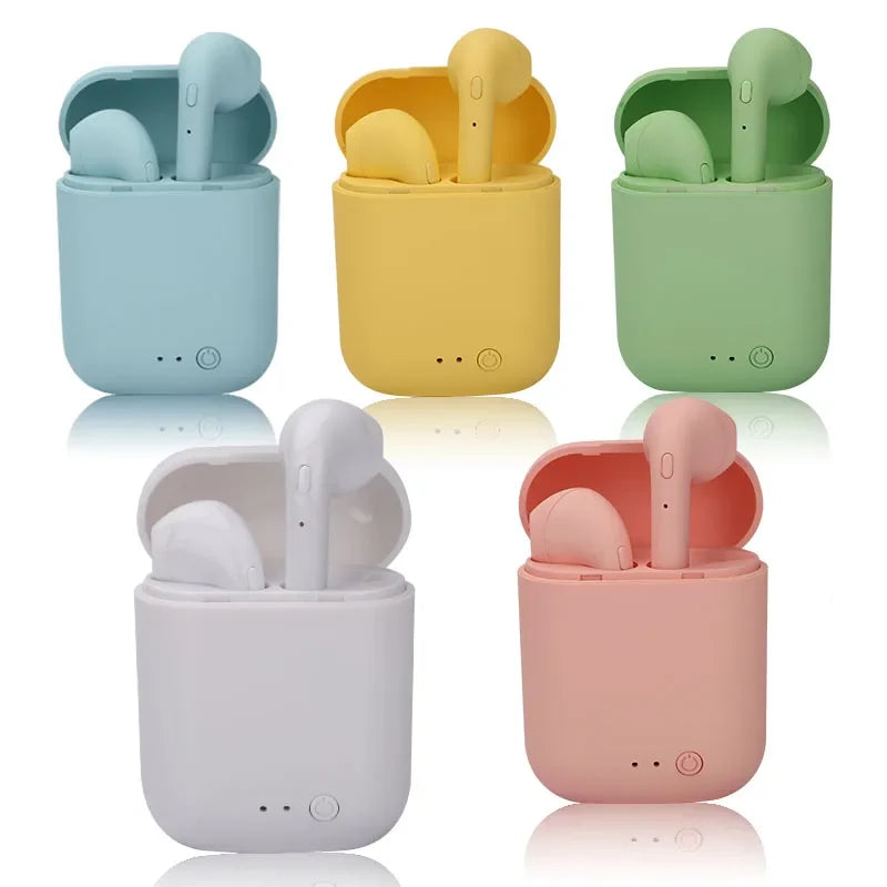 Matte Macaron Wireless Earbuds With Mic & Charging Case