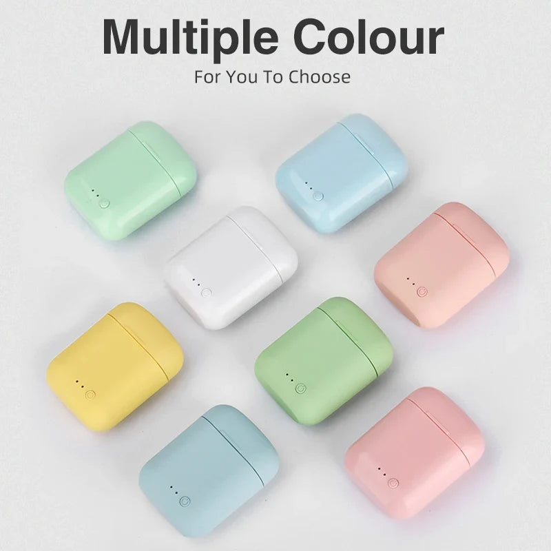 Matte Macaron Wireless Earbuds With Mic & Charging Case