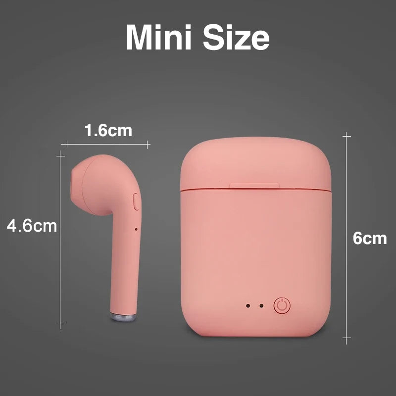 Matte Macaron Wireless Earbuds With Mic & Charging Case