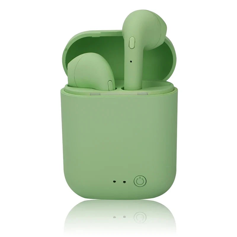Matte Macaron Wireless Earbuds With Mic & Charging Case